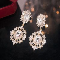 1 Pair Lady Geometric Inlay Alloy Artificial Gemstones Drop Earrings main image 4