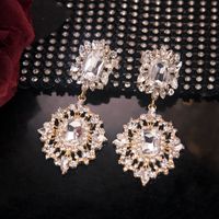 1 Pair Lady Geometric Inlay Alloy Artificial Gemstones Drop Earrings main image 3