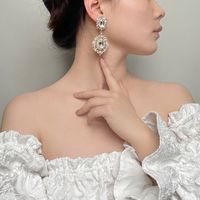 1 Pair Lady Geometric Inlay Alloy Artificial Gemstones Drop Earrings main image 1