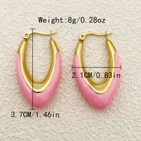 1 Pair Lady Streetwear U Shape Polishing Enamel Plating 304 Stainless Steel 14K Gold Plated Earrings main image 2