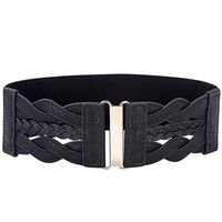 Basic Solid Color Alloy Elastic Band Women's Woven Belts main image 5