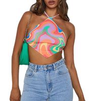 Women's Vest Tank Tops Printing Backless Streetwear Abstract Color Block main image 4