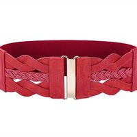 Basic Solid Color Alloy Elastic Band Women's Woven Belts main image 4