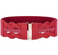 Basic Solid Color Alloy Elastic Band Women's Woven Belts sku image 1