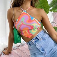 Women's Vest Tank Tops Printing Backless Streetwear Abstract Color Block main image 3