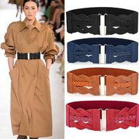 Basic Solid Color Alloy Elastic Band Women's Woven Belts main image 1