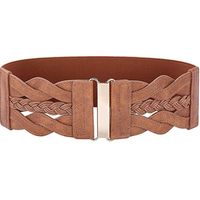 Basic Solid Color Alloy Elastic Band Women's Woven Belts main image 3