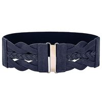 Basic Solid Color Alloy Elastic Band Women's Woven Belts main image 2