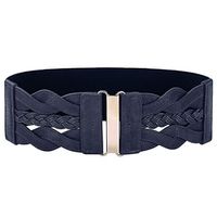 Basic Solid Color Alloy Elastic Band Women's Woven Belts sku image 5