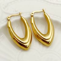 1 Pair Lady Streetwear U Shape Polishing Enamel Plating 304 Stainless Steel 14K Gold Plated Earrings sku image 2