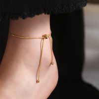 Vacation Round Titanium Steel Plating 18k Gold Plated Unisex Anklet main image 3
