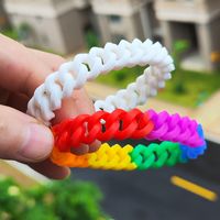 Casual Simple Style Color Block Silica Gel Wholesale Wristband main image 1