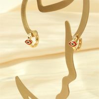 1 Pair Simple Style Streetwear Rainbow Devil's Eye Enamel Plating Inlay Copper Zircon 18k Gold Plated Earrings main image 5