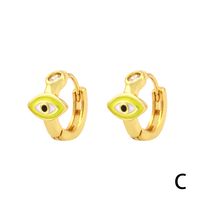 1 Paar Einfacher Stil Strassenmode Regenbogen Teufels Auge Emaille Überzug Inlay Kupfer Zirkon 18 Karat Vergoldet Ohrringe sku image 3