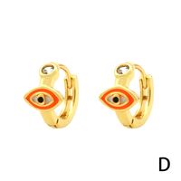 1 Paar Einfacher Stil Strassenmode Regenbogen Teufels Auge Emaille Überzug Inlay Kupfer Zirkon 18 Karat Vergoldet Ohrringe main image 8