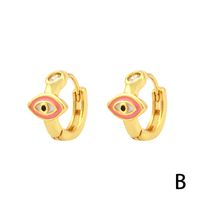 1 Paire Style Simple Vêtement De Rue Arc-en-ciel L'oeil Du Diable Émail Placage Incruster Le Cuivre Zircon Plaqué Or 18k Des Boucles D'oreilles sku image 2