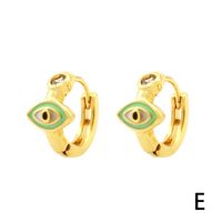 1 Pair Simple Style Streetwear Rainbow Devil's Eye Enamel Plating Inlay Copper Zircon 18k Gold Plated Earrings sku image 5