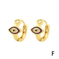 1 Pair Simple Style Streetwear Rainbow Devil's Eye Enamel Plating Inlay Copper Zircon 18k Gold Plated Earrings sku image 6