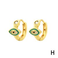 1 Pair Simple Style Streetwear Rainbow Devil's Eye Enamel Plating Inlay Copper Zircon 18k Gold Plated Earrings sku image 8