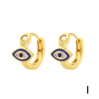 1 Pair Simple Style Streetwear Rainbow Devil's Eye Enamel Plating Inlay Copper Zircon 18k Gold Plated Earrings sku image 9