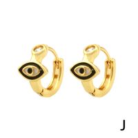 1 Pair Simple Style Streetwear Rainbow Devil's Eye Enamel Plating Inlay Copper Zircon 18k Gold Plated Earrings sku image 10