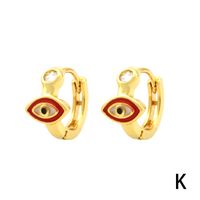 1 Pair Simple Style Streetwear Rainbow Devil's Eye Enamel Plating Inlay Copper Zircon 18k Gold Plated Earrings sku image 11
