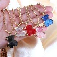 Casual Streetwear Little Bear Copper Gold Plated Pendant Necklace In Bulk main image 1