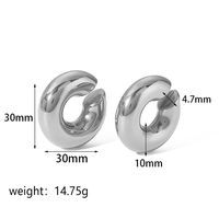1 Pair Retro C Shape Polishing Plating Stainless Steel 18K Gold Plated Ear Cuffs sku image 3