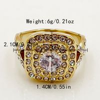 304 Stainless Steel 14K Gold Plated Vintage Style Lady Plating Inlay Geometric Zircon Rings main image 2