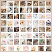 60 Pieces Of Realistic Kitten Stickers Cute Cat Cute Expression Creative Decorative Water Cup Notebook Journal Small Stickers sku image 1