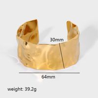 IG Style Retro C Shape Solid Color 304 Stainless Steel 18K Gold Plated Bangle In Bulk sku image 2