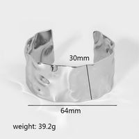 IG Style Retro C Shape Solid Color 304 Stainless Steel 18K Gold Plated Bangle In Bulk sku image 1