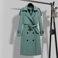 Women's Simple Style Solid Color Belt Single Breasted Coat Trench Coat main image 1