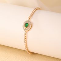 Copper K Gold Plated Vintage Style Simple Style Plating Inlay Water Droplets Zircon Bracelets Earrings sku image 7