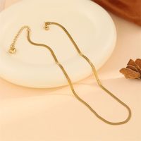 Stainless Steel Titanium Steel 18K Gold Plated Hip-Hop Plating Solid Color Necklace main image 3