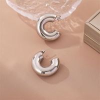 1 Pair Simple Style C Shape Plating Stainless Steel Titanium Steel Ear Studs main image 7