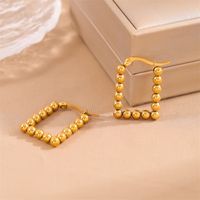 1 Pair Simple Style Irregular Round Plating Stainless Steel 18K Gold Plated Earrings main image 1