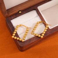 1 Pair Simple Style Irregular Round Plating Stainless Steel 18K Gold Plated Earrings main image 3