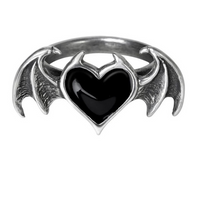Retro Heart Shape Wings Alloy Plating Ancient Silver-plated Women's Rings main image 1