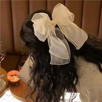 Women's Cute Simple Style Bow Knot Gauze Hair Clip main image 2
