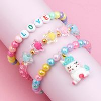 Sweet Cartoon Arylic Plastic Resin Beaded Girl's Bracelets main image 5