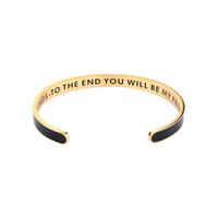 Casual Classic Style Geometric Stainless Steel Epoxy Plating Gold Plated Bangle main image 4