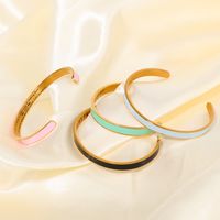 Casual Classic Style Geometric Stainless Steel Epoxy Plating Gold Plated Bangle main image 1