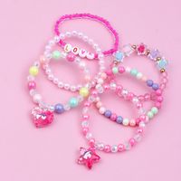 Cute Handmade Sweet Pentagram Heart Shape Arylic Plastic Resin Beaded Handmade Girl's Bracelets main image 5