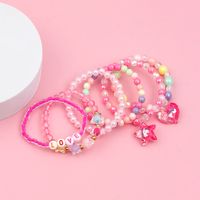 Cute Handmade Sweet Pentagram Heart Shape Arylic Plastic Resin Beaded Handmade Girl's Bracelets main image 4
