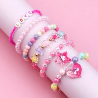 Cute Handmade Sweet Pentagram Heart Shape Arylic Plastic Resin Beaded Handmade Girl's Bracelets main image 1