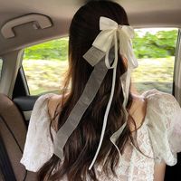 Women's Casual Sweet Commute Bow Knot Fabric Gauze Hair Clip main image 3