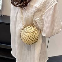 White Pink Gold Pu Leather Solid Color Sequins Round Evening Bags main image 6