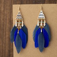 Ethnic Style Geometric Feather Tassel Plating Women's Drop Earrings 1 Pair sku image 29