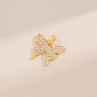 Wholesale Cute Handmade Shiny Sunflower Leaves Heart Shape Brass Plating Inlay 18K Gold Plated Zircon main image 2